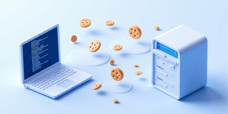 Illustration of digital cookies on a computer screen